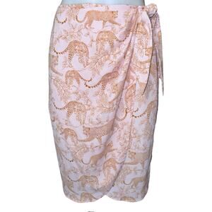 Rare Show Me Your Mumu Anjolie Wrap Pink Brown Skirt Panther Print Size XS